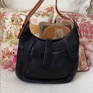 TUSK black leather shoulder bag